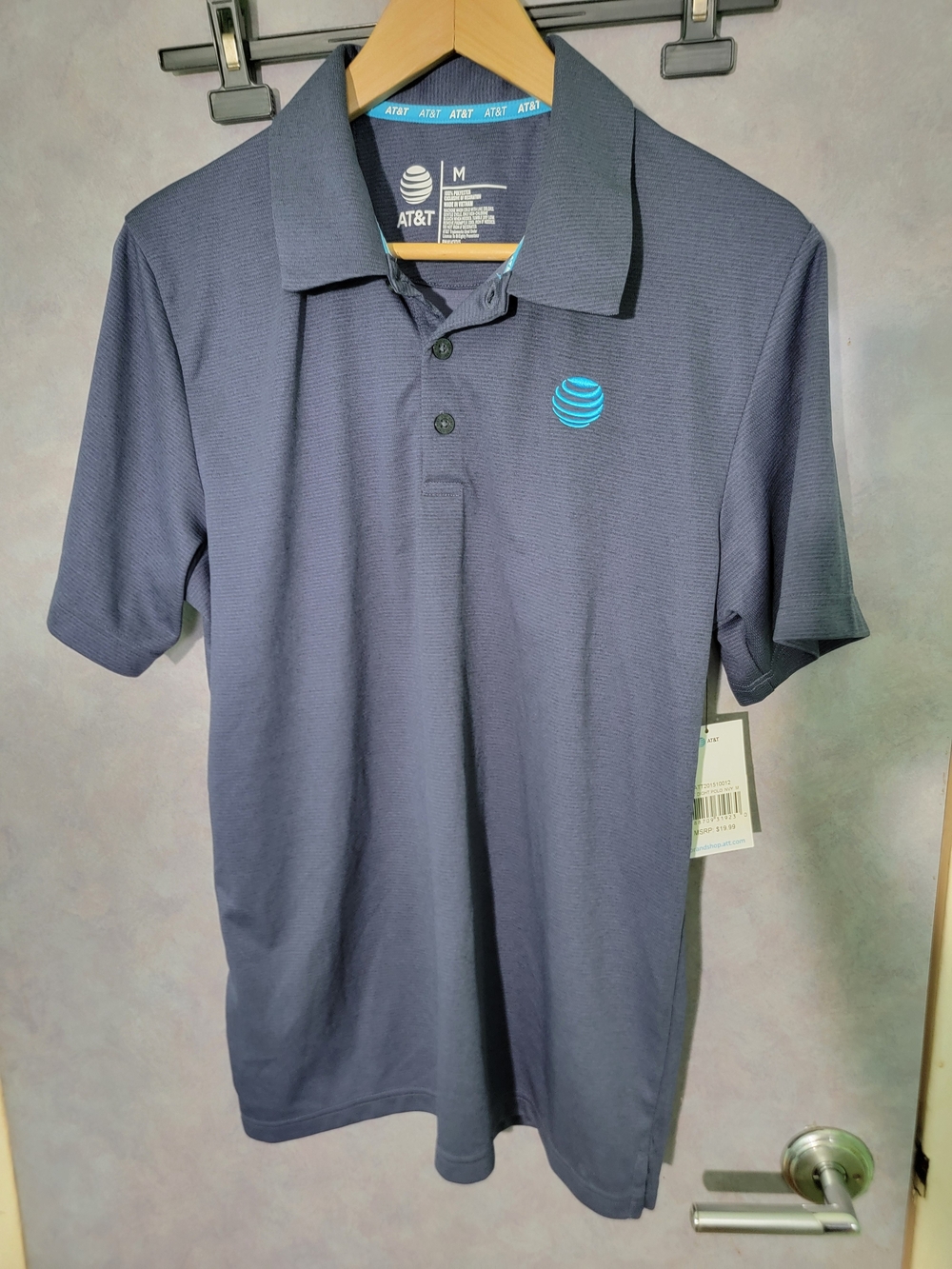 At&t Men’s Navy Blue Performance Polo Shirt